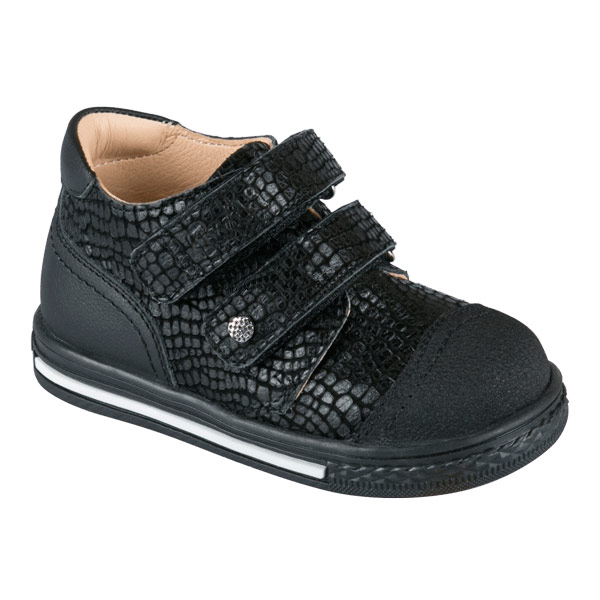 Полуботинки ортопедические Твики для девочек TW-409-6 черный рептилия