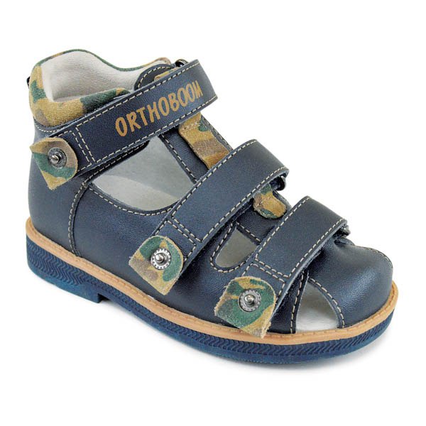 Сандали ортопедические Ортобум для мальчиков 47057-05 темно-синий/зеленый